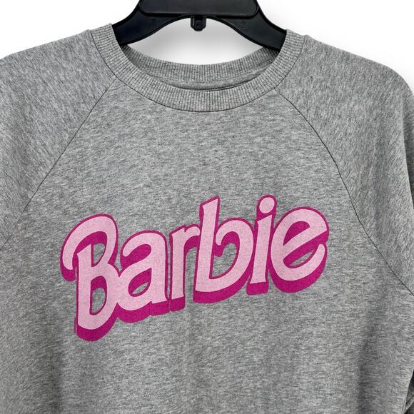Junk Food Barbie Pullover Sweatshirt Womens Size Small Heather Gray Pink - Picture 2 of 6